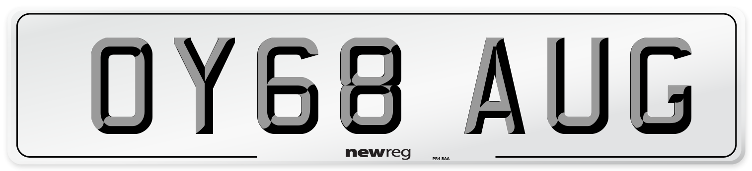 OY68 AUG Number Plate from New Reg
